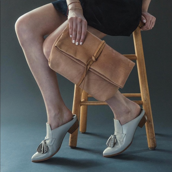 Made in Brazil Black Leather Tassel Loafer Mule - Picture 2 of 7